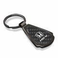 Ipick Image Compatible With Honda Hr-v Real Black Carbon Fiber Gunmetal Metal Teardrop Key Chain
