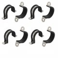 Uxcell 25mm Dia Rubber Lined U Shaped 304 Stainless Steel Pipe Clip Hose Clamp 8pcs