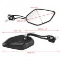 Qiilu Replacement Motorcycle Rearview Mirror 1 Pair Universal Scooter Aluminum Flame Pattern Rear View Mirrors With 8mm 10mm