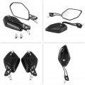 Qiilu Replacement Motorcycle Rearview Mirror 1 Pair Universal Scooter Aluminum Flame Pattern Rear View Mirrors With 8mm 10mm