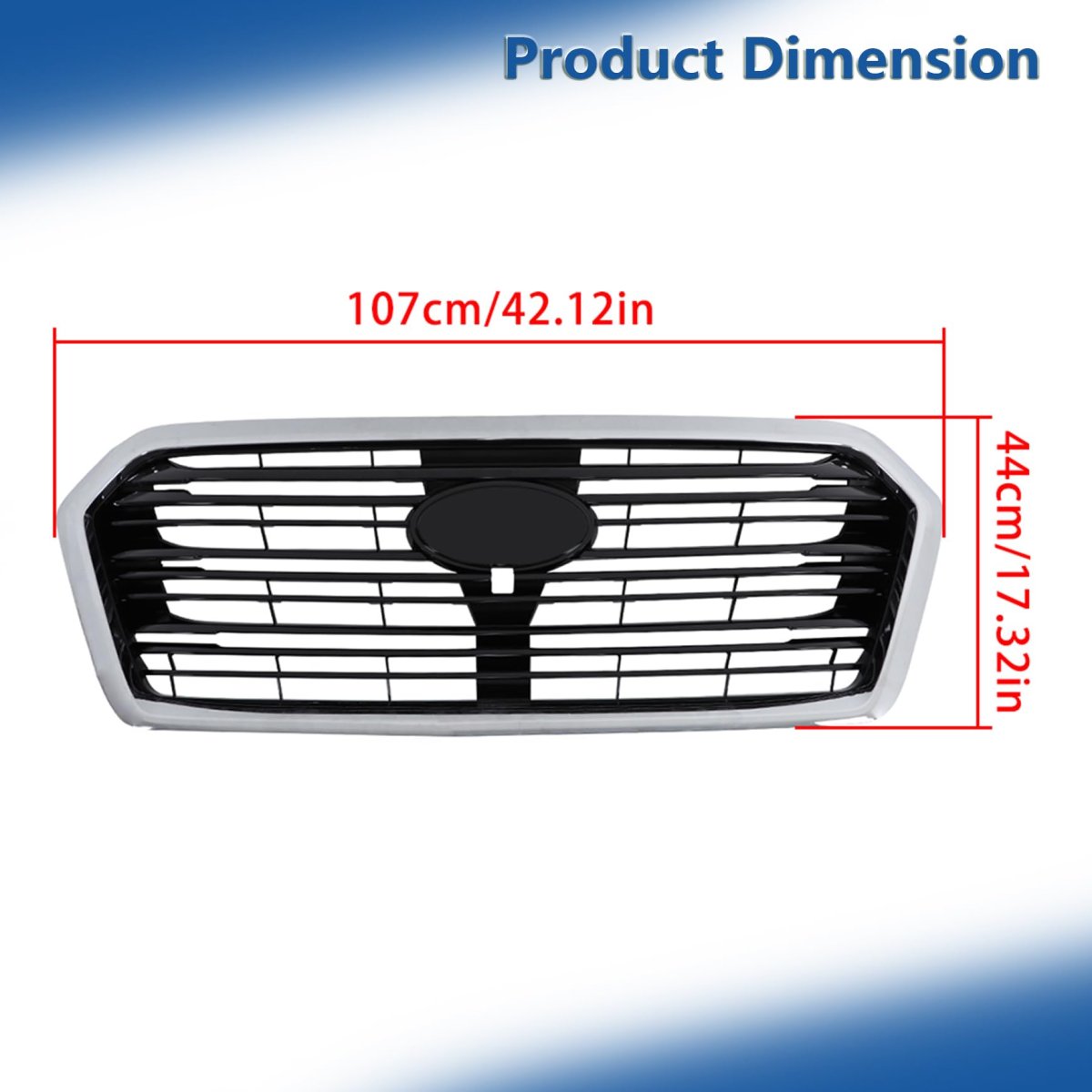 Front Upper Grille Chrome Frame And Black Straight Trim Replacement For Ascent 2019 2020 2021 2022 91121xc01a