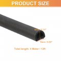 X Autohaux 13ft 4 Meter Automotive Edge Trim D-shape Rubber Weather Striping Door Seal Strip Stripping Guard For Cars