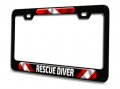 Rescue Diver Scuba Diving Black Steel License Plate Frame 3d Style 