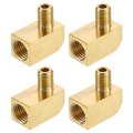 4pcs Brass Pipe Fitting 90 Degree Barstock Street Elbow M6 Male X M8 Female Connector For Gas Air Oil Propane 