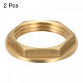 Uxcell G1 Lock Nut With Flange Hex Brass Female Locknut For Plumbing 2pcs