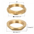 Uxcell G1 Lock Nut With Flange Hex Brass Female Locknut For Plumbing 2pcs