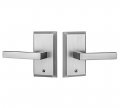 Rockwell Premium Aqua Solid Brass Passage Set With Delta Lever In Brushed Nickel Fits 2-3 8 Inch Backset 1-3 To 4 Thick Doors 