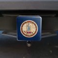 Rustic Virginia State Flag Distressed Usa Tow Trailer Hitch Cover Plug Insert