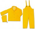 Mcr Safety 2003x4 Classic Pvc Polyester 3-piece Rainsuit With Attached Hood Yellow 4x-large 