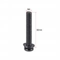 Uxcell M4 X 30mm Carbon Steel Phillips Pan Head Machine Screws Bolts Combine With Spring Washer And Plain Washers 25pcs