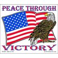 Peace Through Victory American Flag Bald Eagle Sticker 4 -3 