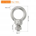 Uxcell M6x12 1 4 X1 2 Stainless Steel Eye Bolts Threaded Screw Eyebolt Shoulder Ring With Nuts Washers For Lifting Hanging 10