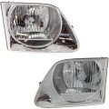 Headlight Assembly Pair For 2004 Ford F 150 Heritage Driver And Passenger Side With Bulbs Replaces Fo2502182 Fo2503182 