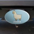 Personalized Custom 1 Line Llama Oval Tow Trailer Hitch Cover Plug Insert