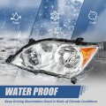 To2502187 Factory Style Halogen Headlight Lamp Compatible With Toyota Avalon 2008-2010 Driver Left Side Chrome Housing Amber