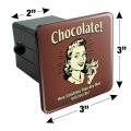 Chocolate More Satisfying Than Any Man Will Ever Be Funny Humor Retro Tow Trailer Hitch Cover Plug Insert