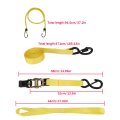 Yellow 4 Pcs Ratchet Tie Down Straps 15 Ft 2200 Lbs Break Strength Replacement For Moving Cargo Appliances Lawn Equipment
