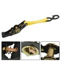 Yellow 4 Pcs Ratchet Tie Down Straps 15 Ft 2200 Lbs Break Strength Replacement For Moving Cargo Appliances Lawn Equipment