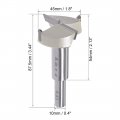 Uxcell Forstner Drill Bits 45mm Tungsten Carbide Wood Hole Saw Auger Opener Woodworking Hinge Drilling Boring Bit Cutter Beige