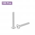 Uxcell M3x25mm Flat Round Head Phillips Screws 100pcs 304 Stainless Steel Drive Machine Full Thread Bright Finish Furniture