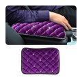 Auceli Fluffy Car Armrest Cover Bling Diamond Auto Center Console Pad Soft Seat Box Protector Plush Cushion For Arm Rest 