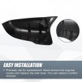 X Autohaux 1 Pair Car Rear View Driver Passenger Side Mirror Cover Cap Replacement Black Carbon Fiber Pattern For Bmw X1 F48 2