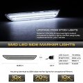Vipmotoz Full White Led Chrome Housing Rear Side Marker Light Parking Lamp For 2015-2023 Ford Mustang S550 Driver Passenger