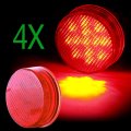 Red 2 5 In Round Led Side Marker Lights For Truck And Trailer Flush Mount Lamps Pack Of 4pcs