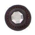 Vicenza Designs K1284 Archimedes Knob Brown With Round Leather Satin Nickel 