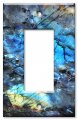 Art Plates Decorative Light Switch Cover Metal Wall Plate 1 Gang Decora Lemurian Blue Quartzite Granite Marble Printed Image 