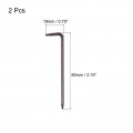 Uxcell T8 Anti Tamper Proof Torx Star Key Bit Wrench L-shape 3 15-inch Long Arm S2 Steel 2 Pcs