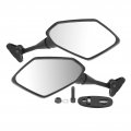 Side Mirrors Pair Motorcycle Handlebar Black Abs Glass Lens Aluminum Alloy Rear