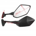 Side Mirrors Pair Motorcycle Handlebar Black Abs Glass Lens Aluminum Alloy Rear
