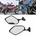 Side Mirrors Pair Motorcycle Handlebar Black Abs Glass Lens Aluminum Alloy Rear
