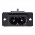 C8 Panel Mount Plug Adapter 250v Ac 5a 2 Pins Iec Inlet Module Power Socket Straight Pack Of 10 
