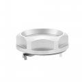 X Autohaux Silver Tone Aluminum Alloy Car Gas Engine Oil Filler Cap Plug Cover Replacement For Mitsubishi Outlander Lancer