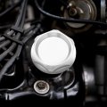 X Autohaux Silver Tone Aluminum Alloy Car Gas Engine Oil Filler Cap Plug Cover Replacement For Mitsubishi Outlander Lancer
