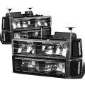 Dna Motoring Hl-oh-8p-c10-3g-bk-cl1 Black Housing Headlights For 94-99 Suburban C1500 K1500 C K 95-99 Yukon 