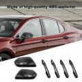 Side Door Mirror Caps Handle Cover Trims Smart For Toyota Camry 2018-2023 Carbon Fiber
