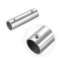 Uxcell Rail Pipe Fitting 2-way 100mm Length 304 Stainless Steel Straight Connector Polishing For 25mm 1 Od Handrail Railing