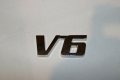 Silver Tone Metal V6 Pattern Adhesive Badge Emblem Sticker Decoration For Car 