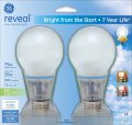 Ge 63511 20-watt 1050-lumen Bright From The Start Cfl Light Bulb Reveal 2-pack