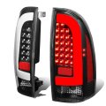 Auto Dynasty Pair Of Black Housing Smoke Lens Full Led Tail Lights Lamps Compatible With Toyota Tacoma 05-15