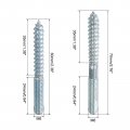 Uxcell M6 Hanger Bolts Length 60mm 70mm Double Headed Self-tapping Screw 6mm Wood Joint Furniture Legs 8pcs Each