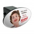 Step Aside Coffee This Is A Job For Alcohol Funny Humor Oval Tow Trailer Hitch Cover Plug Insert