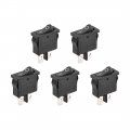 Uxcell Spst Mini Boat Rocker Switch Black Toggle For Marine On Off Ac 250v 6a 125v 10a 5pcs