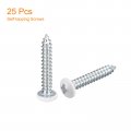 Uxcell St4x25mm White Screws Self Tapping 25pcs Pan Head Phillips Wood For Woodworking