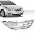 G-plus Front Grille Assemblyi Compatible With Hyundai Sonata 2011 2012 2013 Chrome Abs Plastic Grill Hy1200154 863503s100