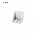 Uxcell 4pcs Inside Corner Bracket Gusset 78x78x79mm 8080 Angle Connectors For 4080 Series Aluminum Extrusion Profile Silver