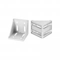 Uxcell 4pcs Inside Corner Bracket Gusset 78x78x79mm 8080 Angle Connectors For 4080 Series Aluminum Extrusion Profile Silver